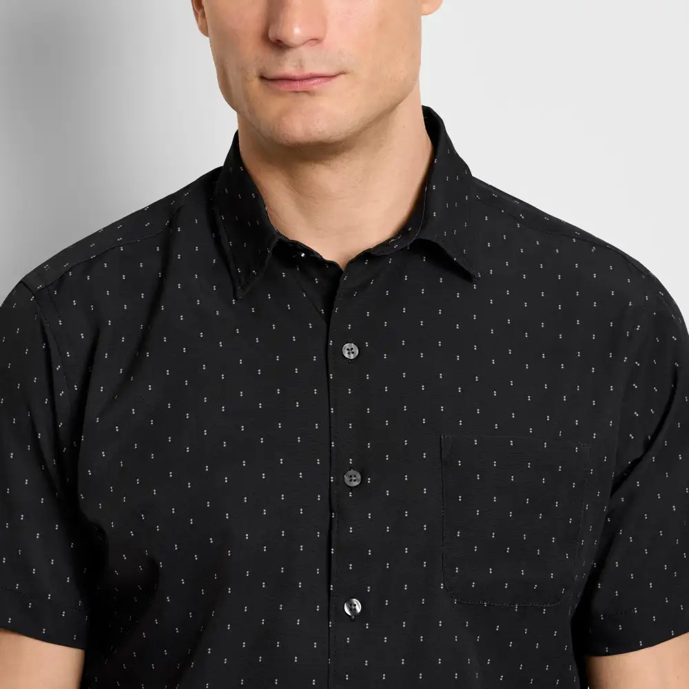 Dot Print Short Sleeve Camp Shirt