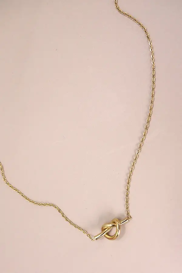 Titanium Steel Non-tarnish Knotted Necklace