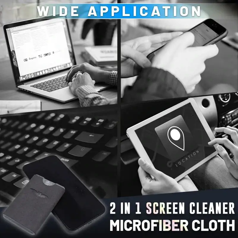 2-in-1 Screen Cleaner & Microfiber Cloth – Portable, Residue-Free, Gentle 🧽