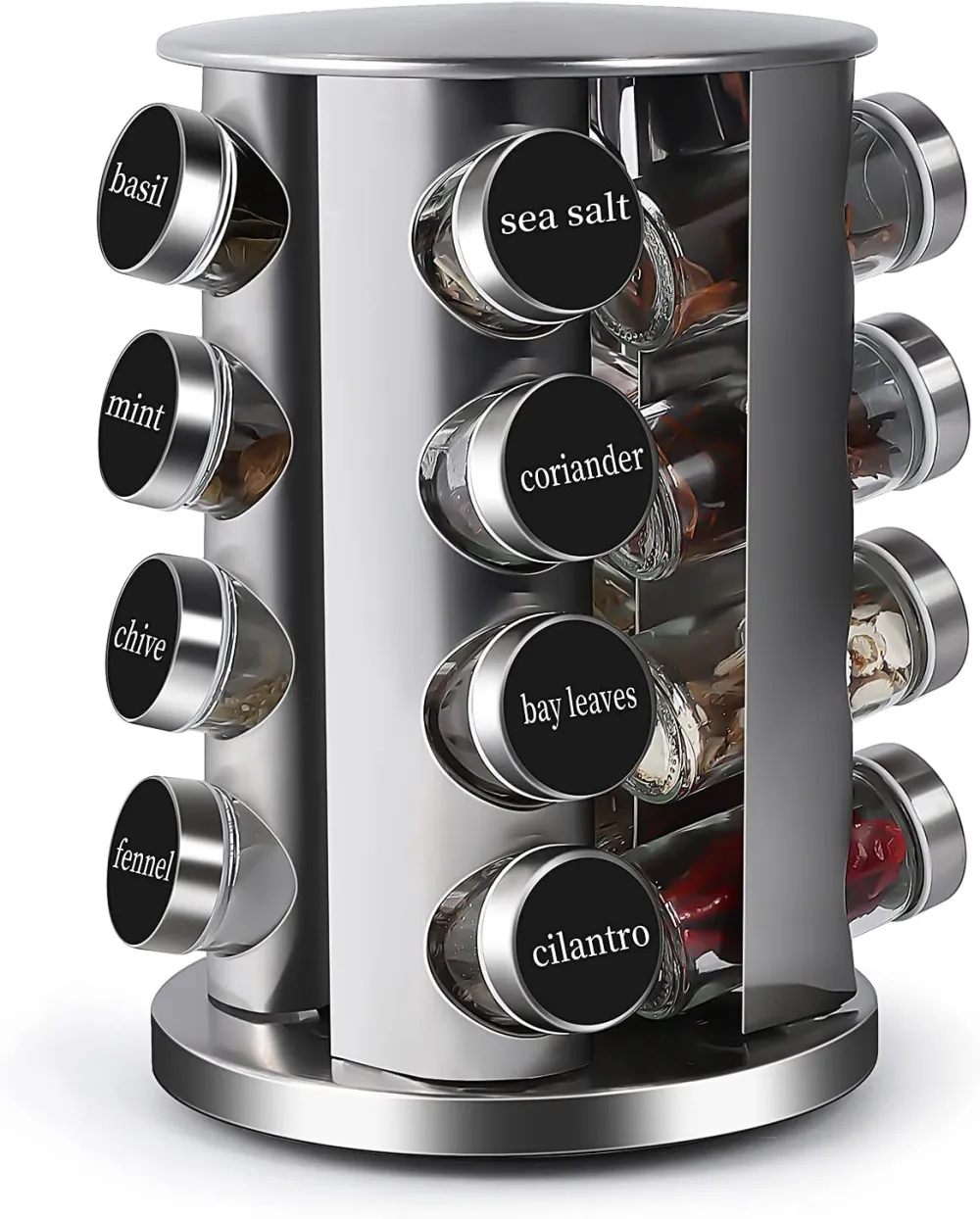 (Store Closing Sale) Rotating spice rack with 16 jars