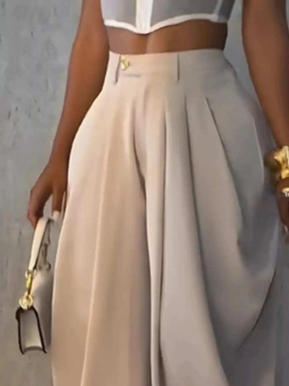Everyday High Waisted Wide Leg Pleated Pants
