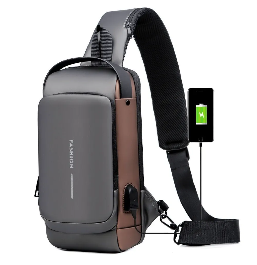Anti-Theft Smart Sling Bag | Built-in USB Charging & Secure Combination Lock