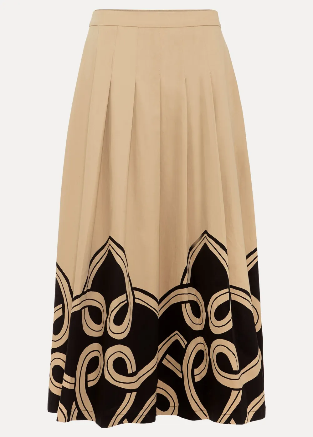 National Style Printed Pleated Skirt