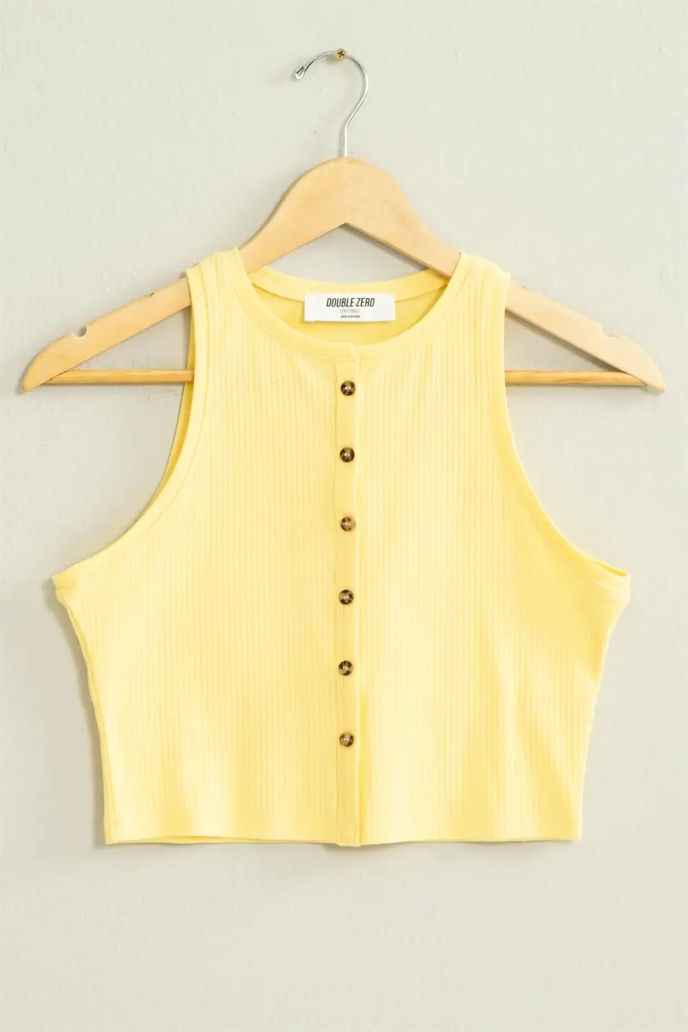 Button Front Sleeveless Crop Shirt