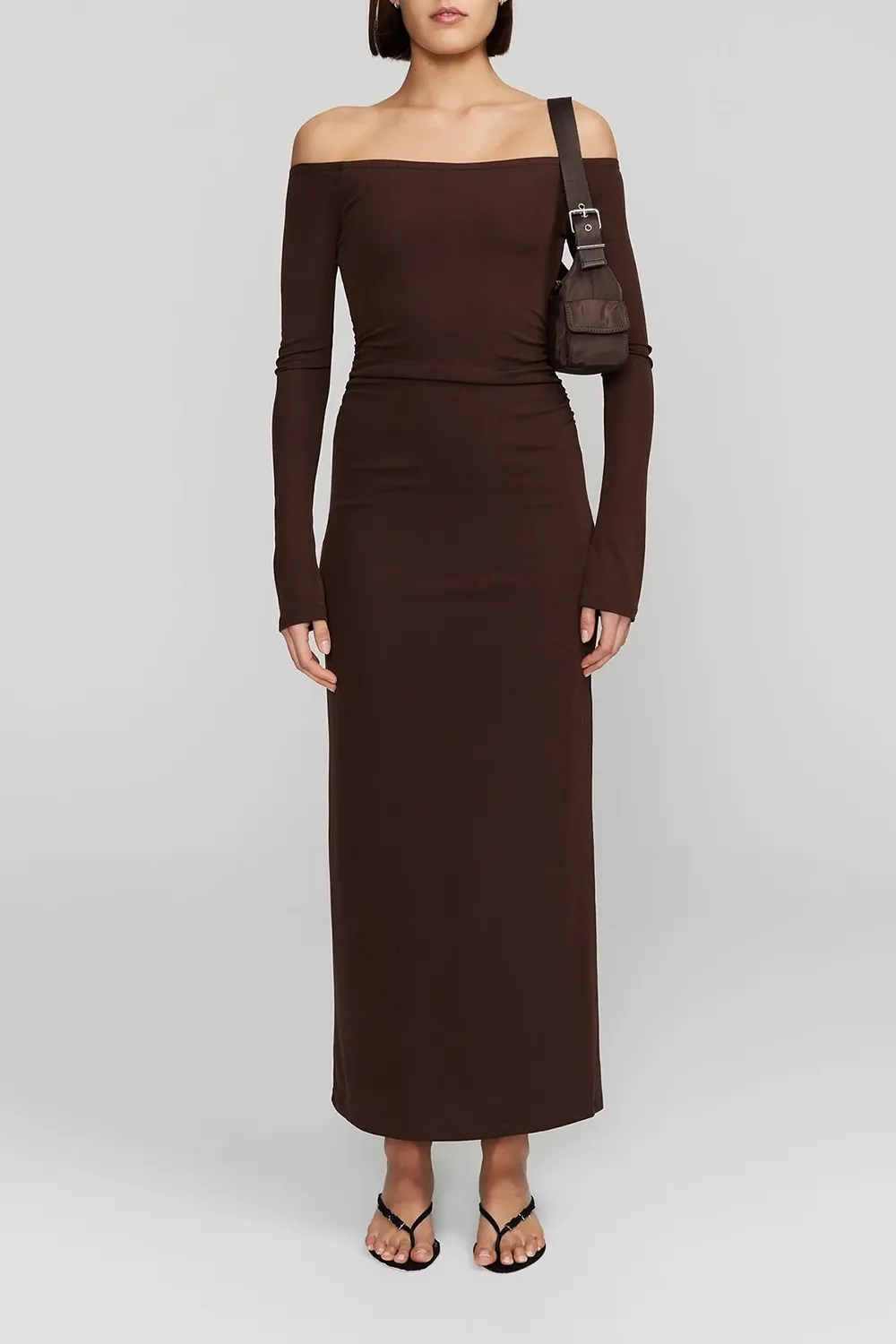 Off - Shoulder Long - Sleeve Maxi Dress