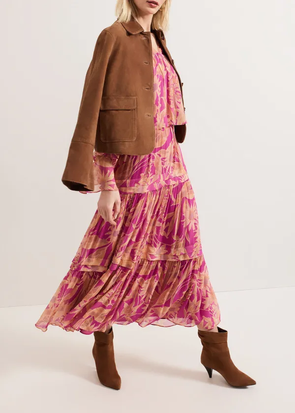 Gauze Floral Half-Length Dress