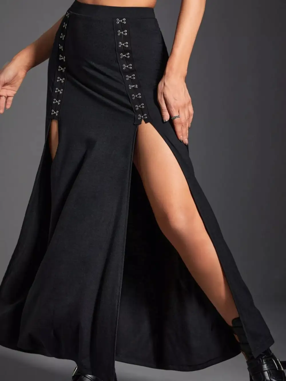 Side Slit High Waist Skirt