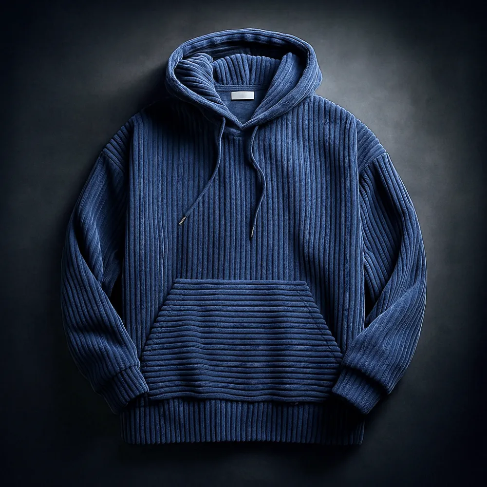 Corduroy Pullover Hooded Sweatshirt