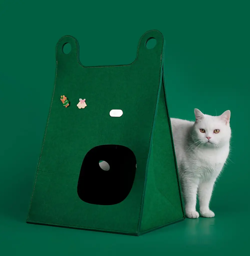 Foldable Felt Cat Hide & Seek Bag Cute Cat Nest