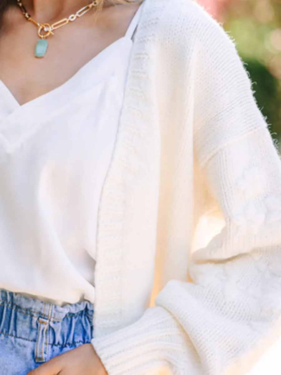 Creamy white V-neck cardigan