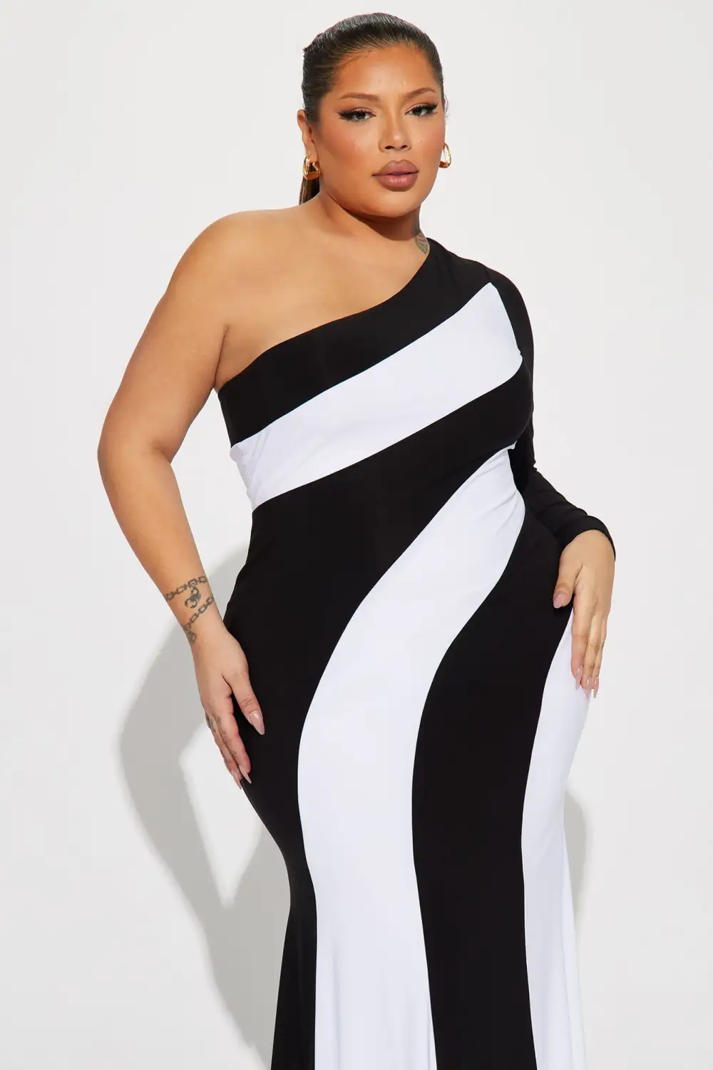 Maurine Maxi Dress - Black/White