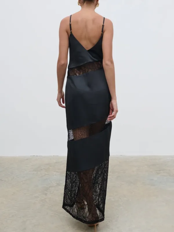 Lace Inserted Slip Dress