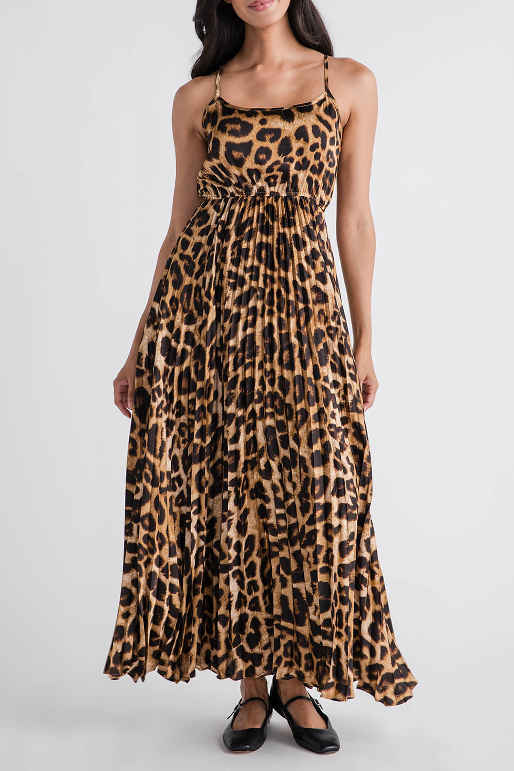 Miou Muse Leopard Print Pleated Dress - leopard