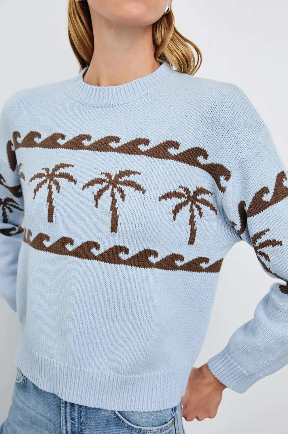 Cute Floral Embroidery Women's Loose Sweater