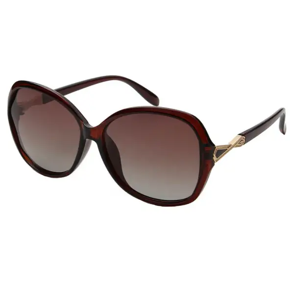 Ribbed Square Frame Sunglasses