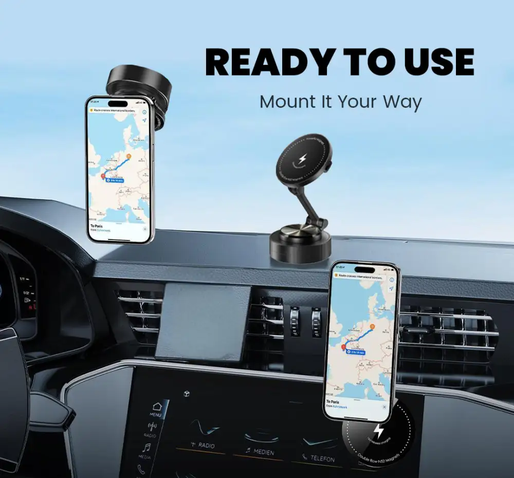 Vacuum Magnetic Car Phone Mount