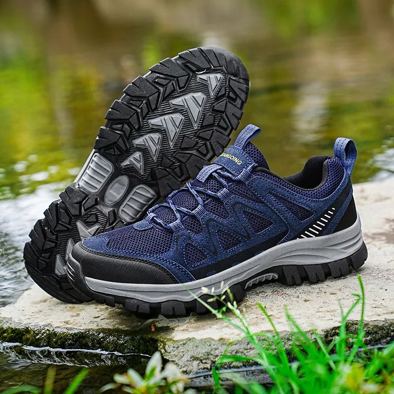 Men's Hiking Shoes Outdoor Non-Slip Trekking Boots Wear-Resistant Large Size Camping Athletic Running Trail Shoes