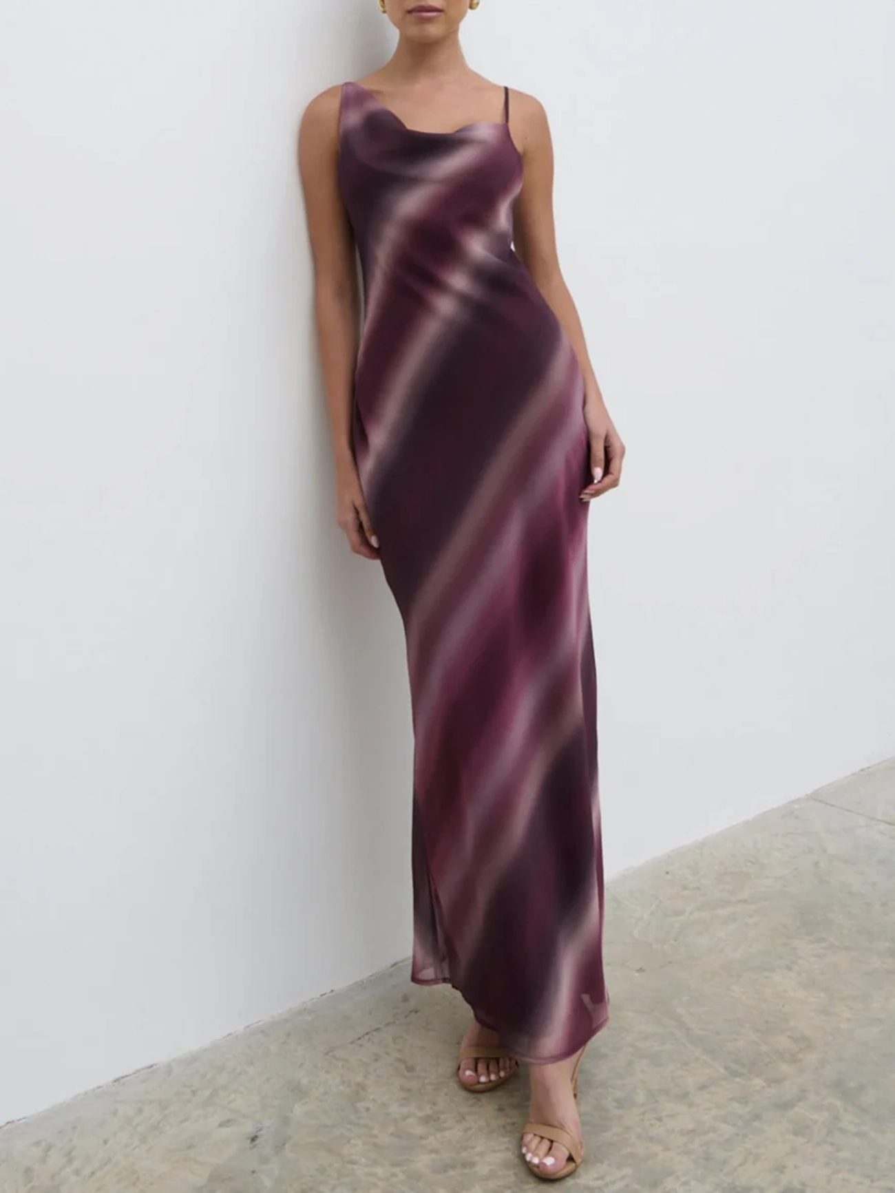 Asymmetric Cowl Maxi Dress