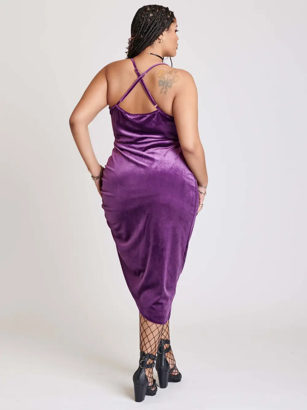 Mauve velvet cocktail dress