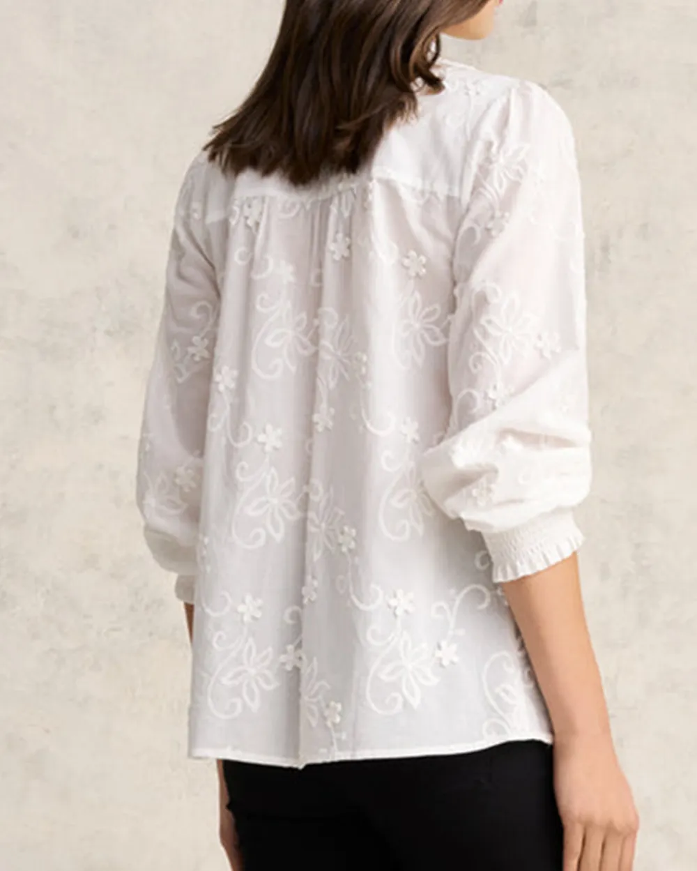 3D Floral Cotton Blouse
