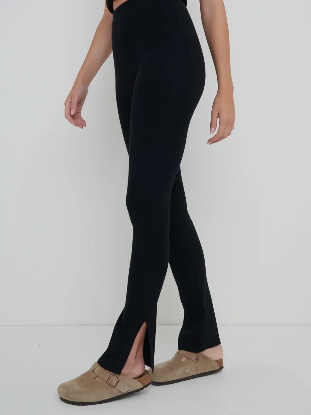 Split Hem Knit Trousers