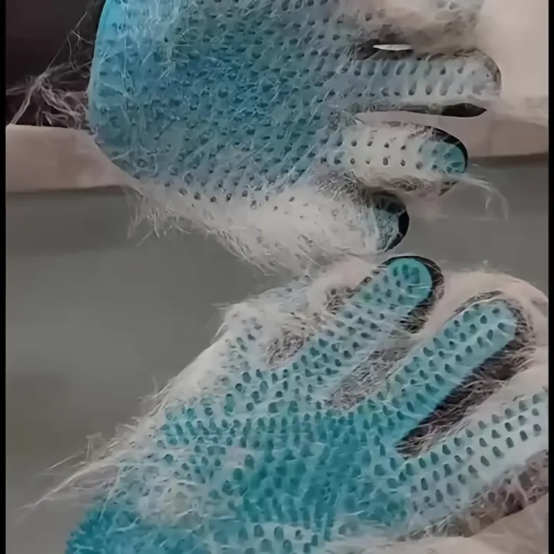 Pet Grooming Glove • Deshedding & Massage Grooming Glove • For Dogs & Cats • Loose Hair Removal Tool