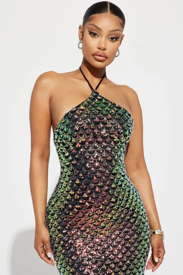 Vitamin Sea Sequin Maxi Dress - Black