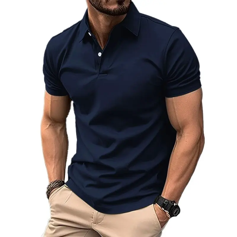 Layered Short Sleeve Collared Knit Shirt