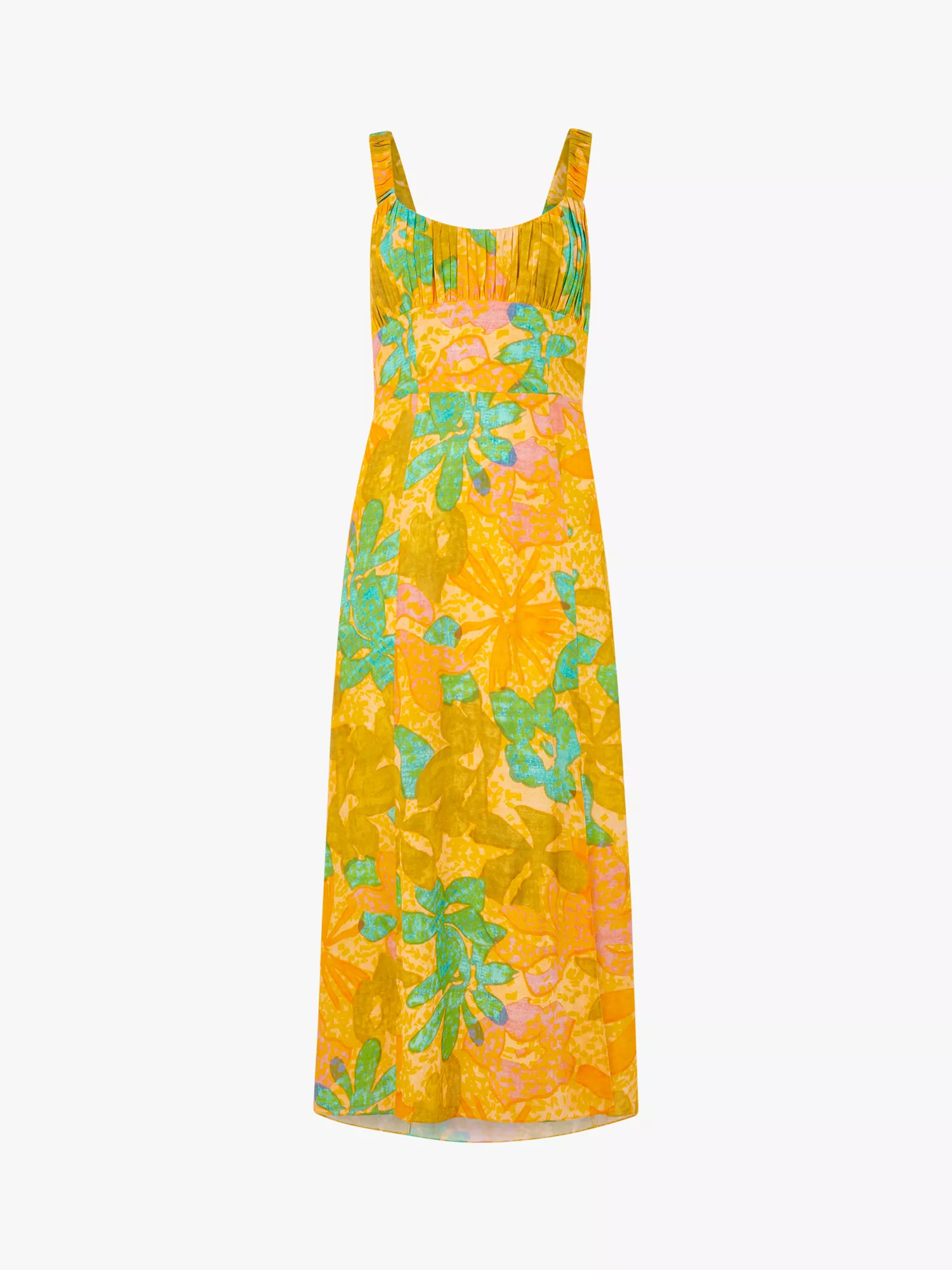 Palm Floral Carmel Dress