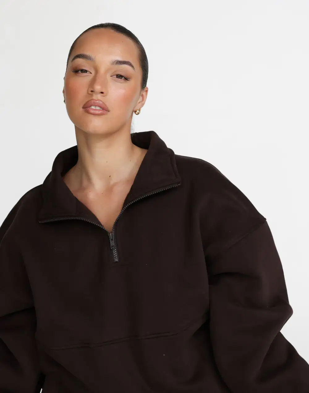 Remy Quarter Zip Jumper (Chocolate)