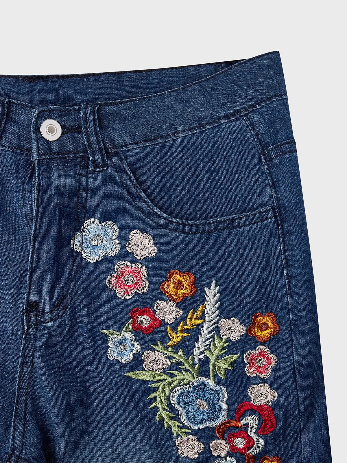 Denim Embroidery Patterns Bell-Bottomtrousers Jeans