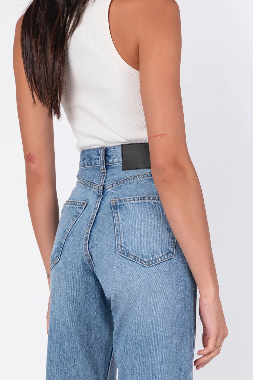 Basic Cotton Breathable High Waist Loose Jeans