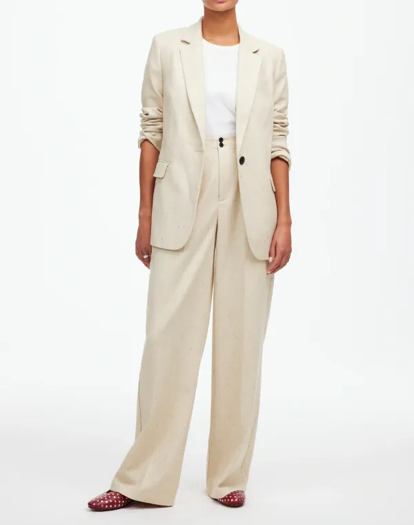 Wide-Leg Pant in Herringbone