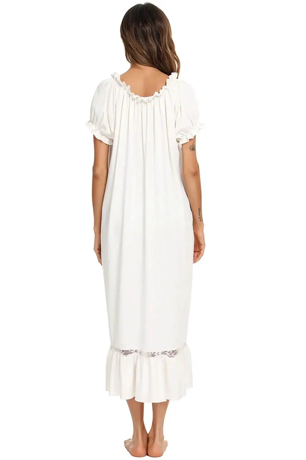 Lace Detail Short Sleeve Casual Dress