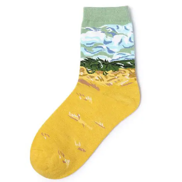 Wheat Field Art Socks
