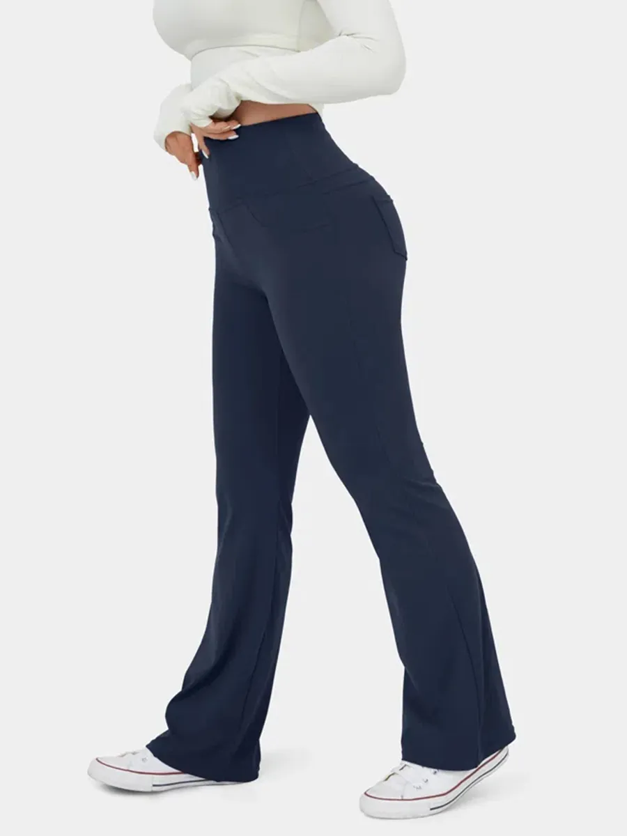 High Waisted Back Pocket Flare Yoga Leggings