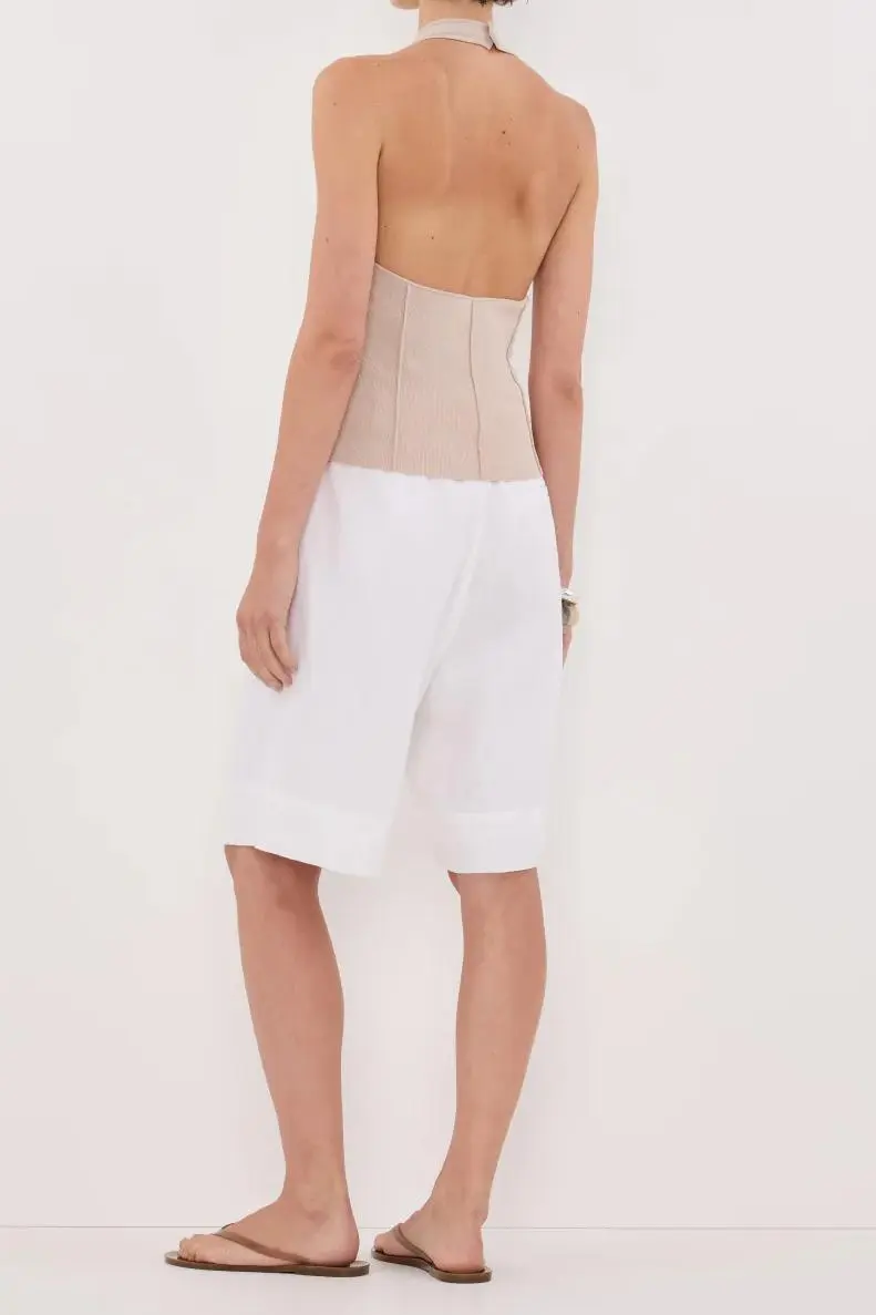 STONE HALTER KNIT TOP