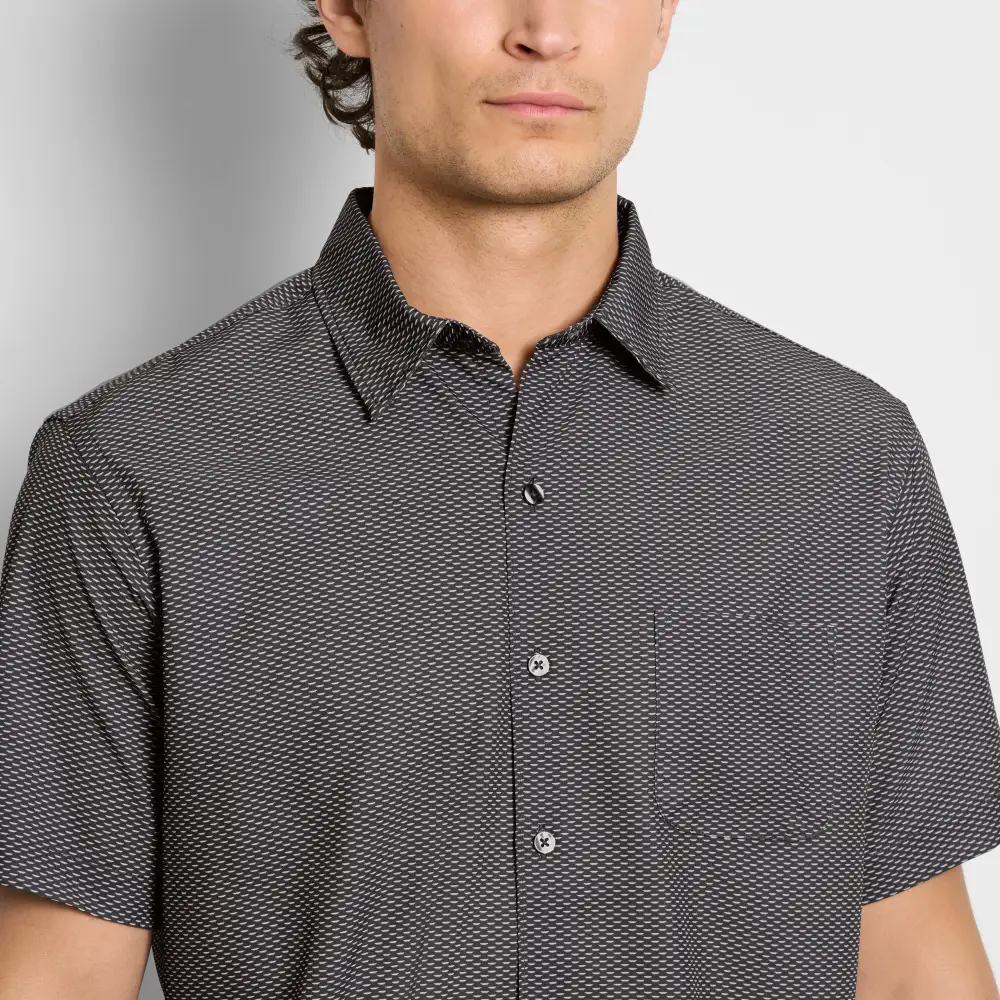 Crescent Print Short Sleeve Camp Shirt