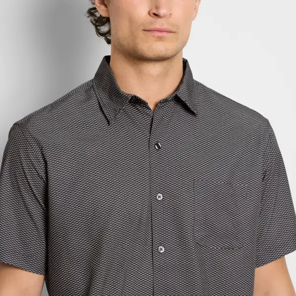 Crescent Print Short Sleeve Camp Shirt