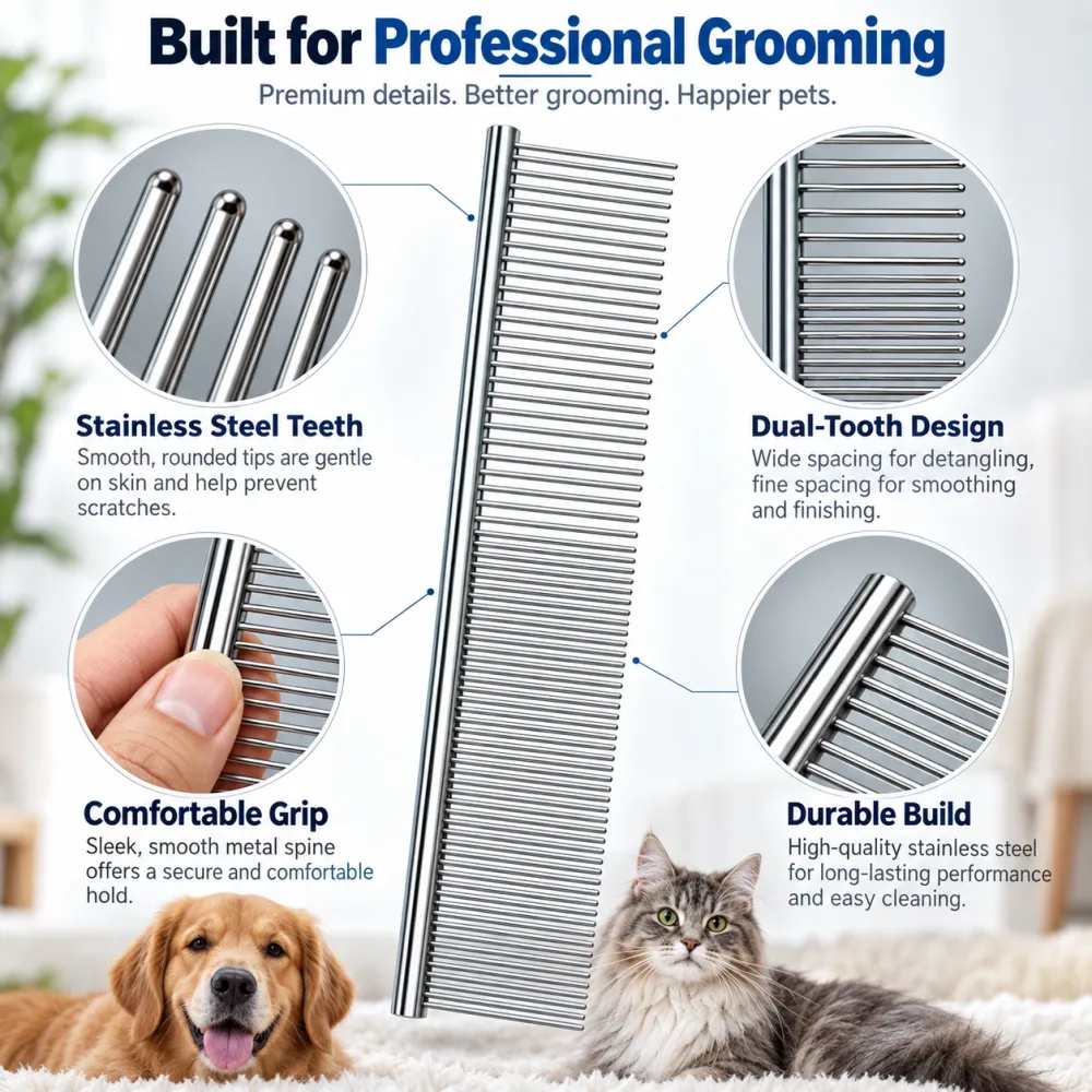 Pet Steel Comb, Row Comb