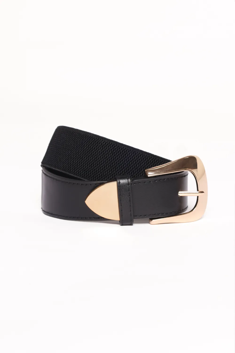 Faux Leather Elasticized Waist Belt