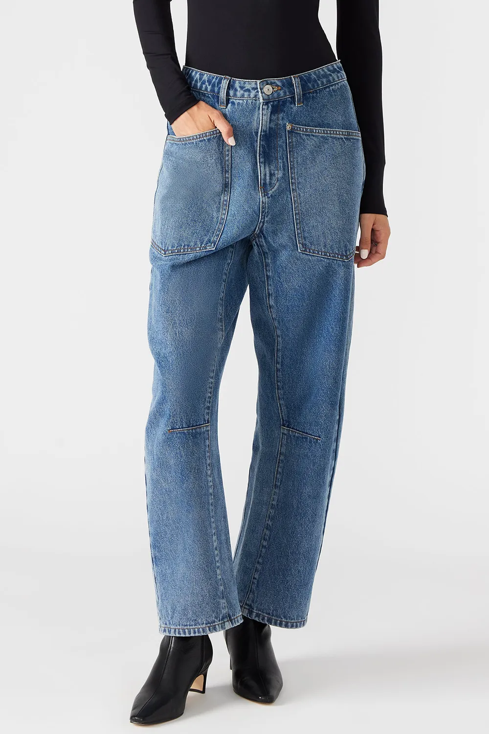 BARREL LEG PANT BLACK