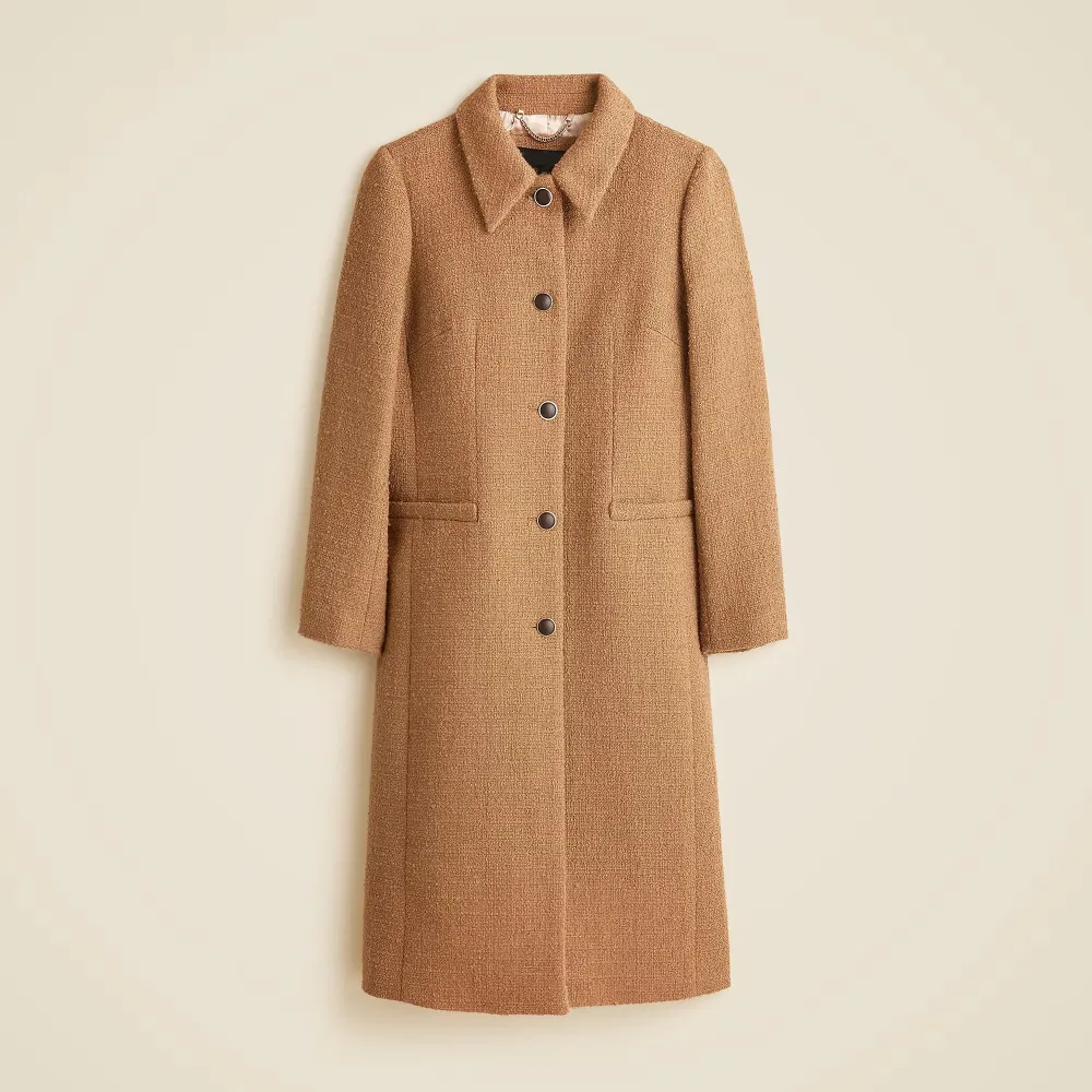 Button Front Wool Midi Coats