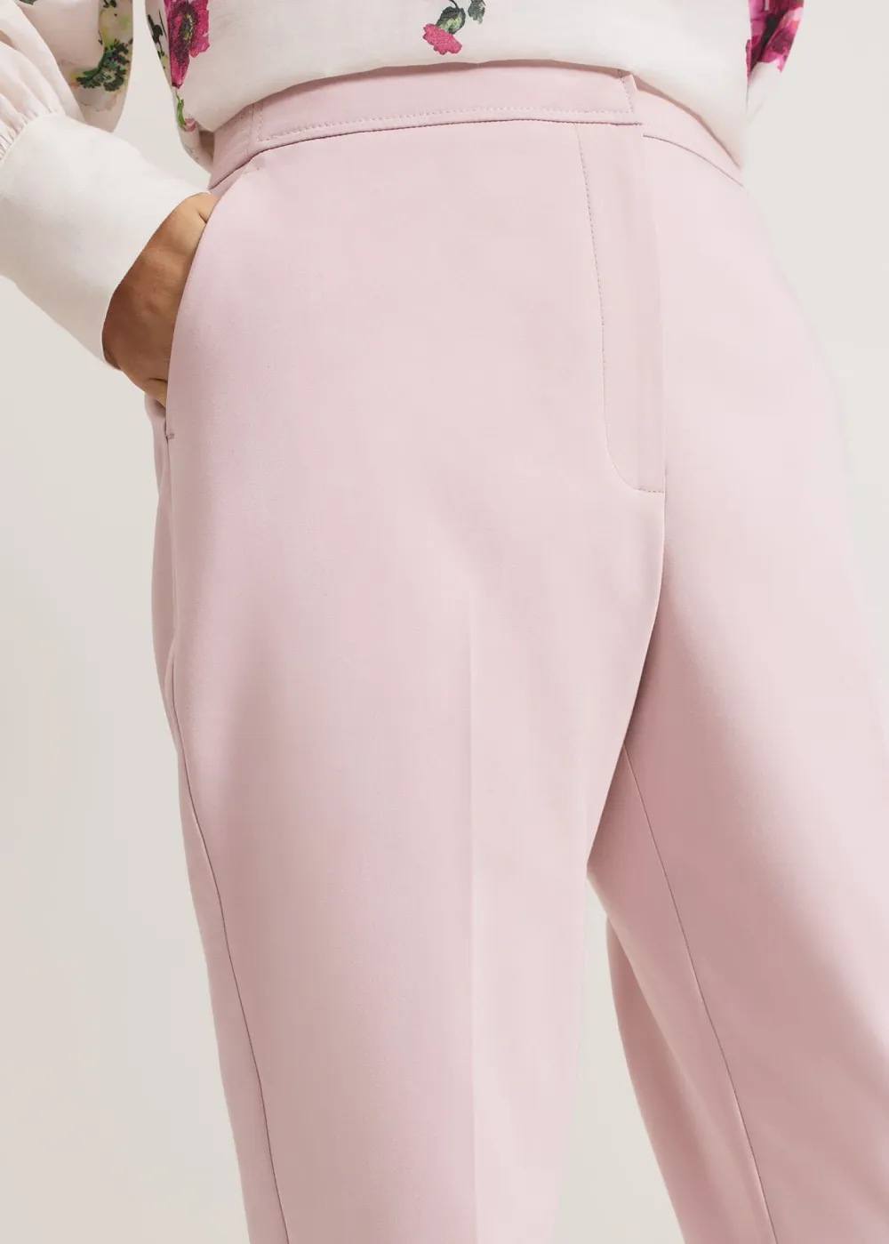 Pink Cone-Shaped Women's Long Pants
