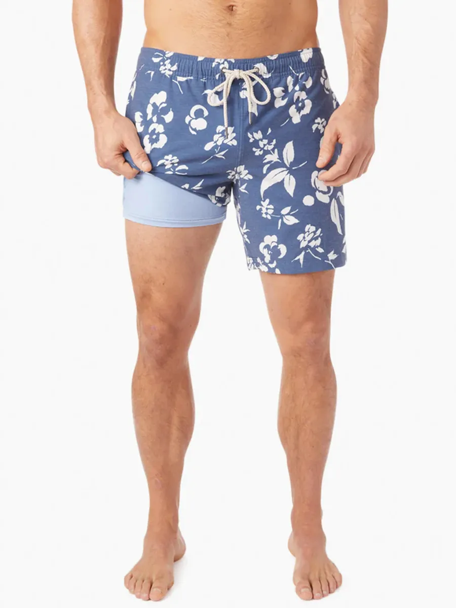 Men's Navy Floral Beach Shorts