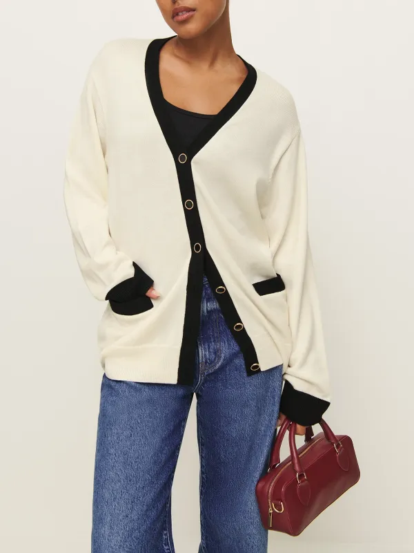 Patch Pocket Open Front Cardigan