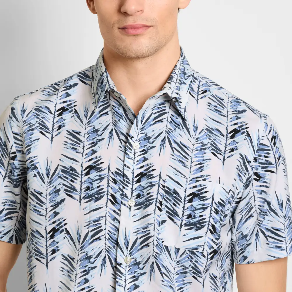 Fern Print Short Sleeve Camp Shirt