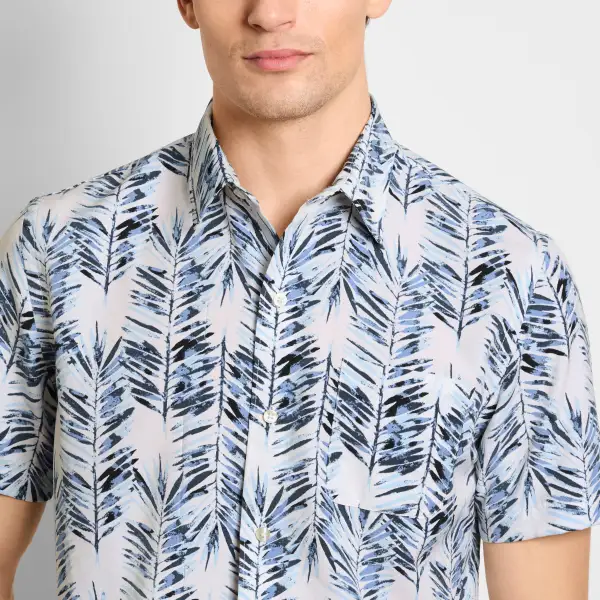 Fern Print Short Sleeve Camp Shirt