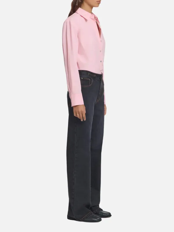 Pocketed Button Mid-Rise Jeans