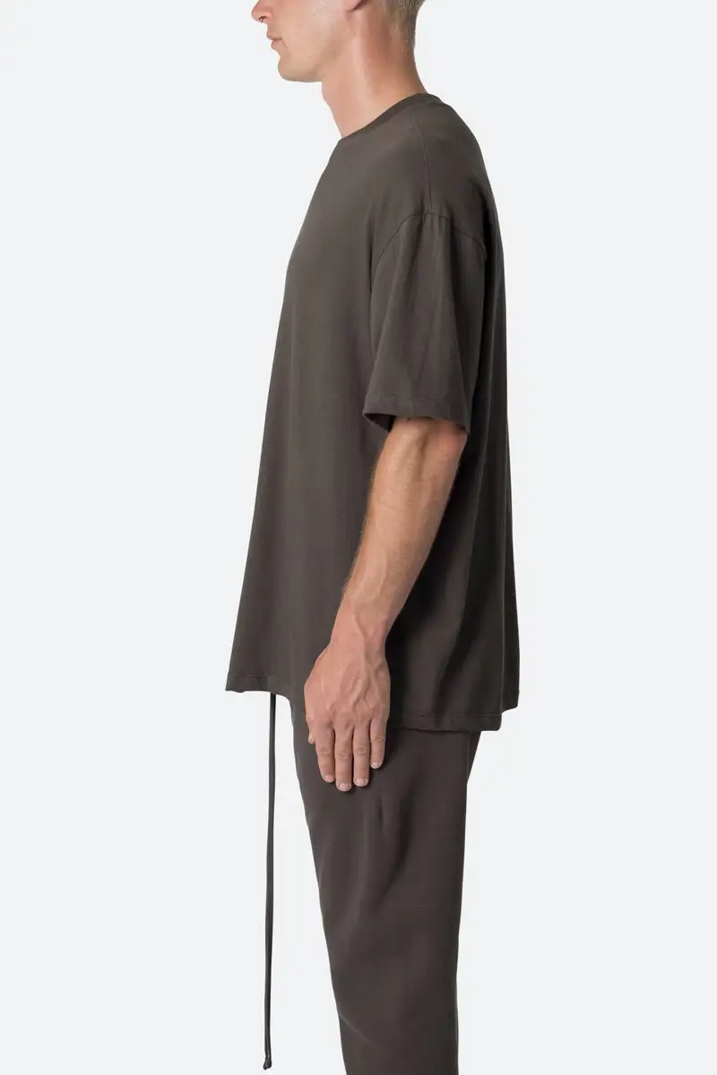 BROWN OVERSIZED CREW NECK T-SHIRT